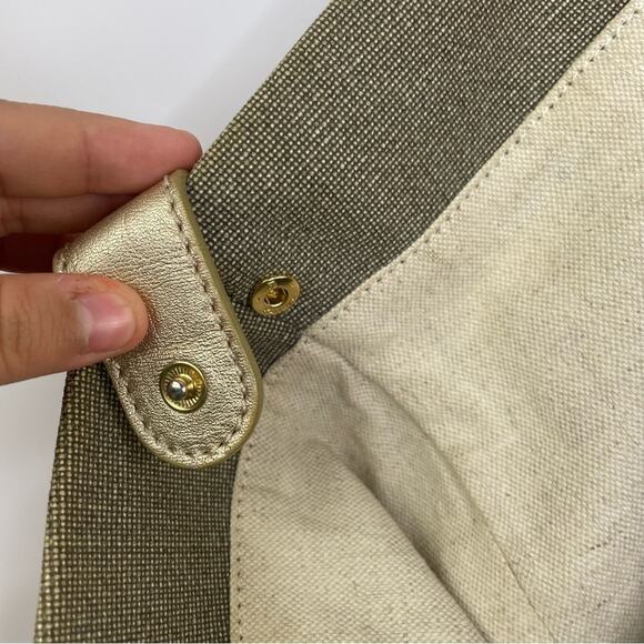 Michael Michael Kors Marina Grab Anchor oversized canvas taupe gold tote handbag - Picture 10 of 16